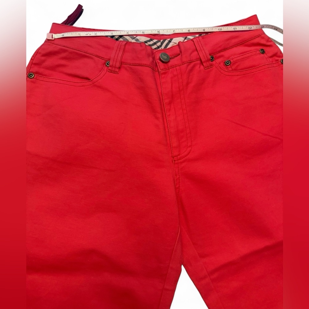 Burberry Red Pants with Signature Check Waistband - Picture 6 of 15